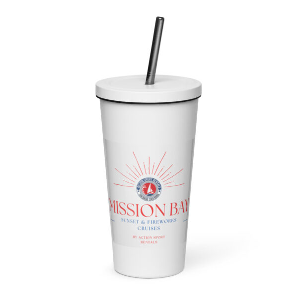 Mission Bay Sunset & Fireworks - Insulated tumbler with a straw - Image 2